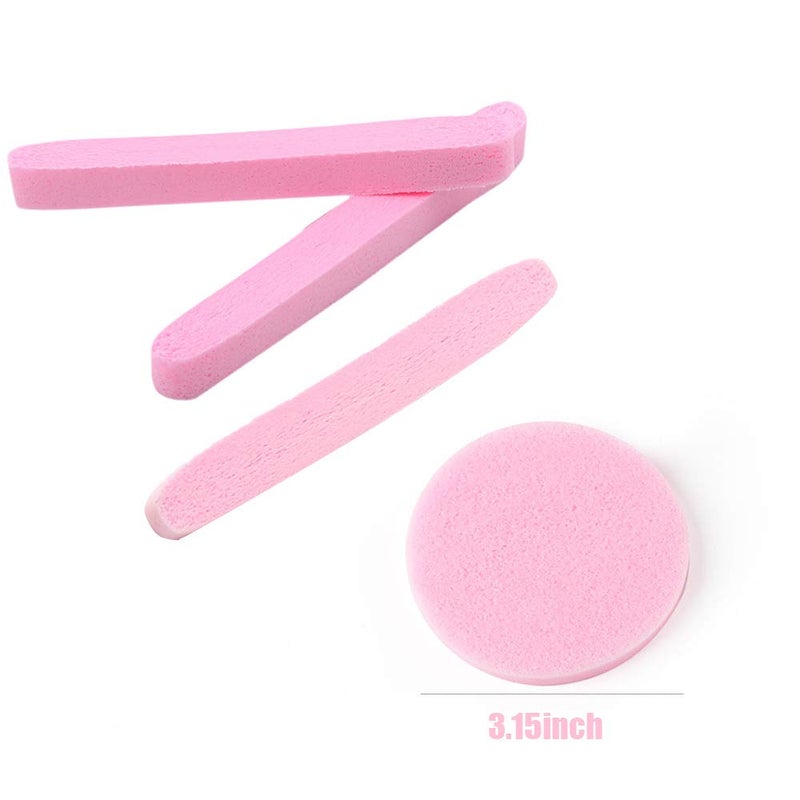 Tegelrying Facial Sponge Compressed,60 Pcs PVA Professional Makeup Removal Wash Round Face Sponges Spa Pads Exfoliating Cleansing for Women,Pink - Image 2